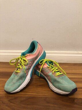 Asics GT-2000 Athletic Running Sneakers Shoes Women's Size 9.5 Green blue pink